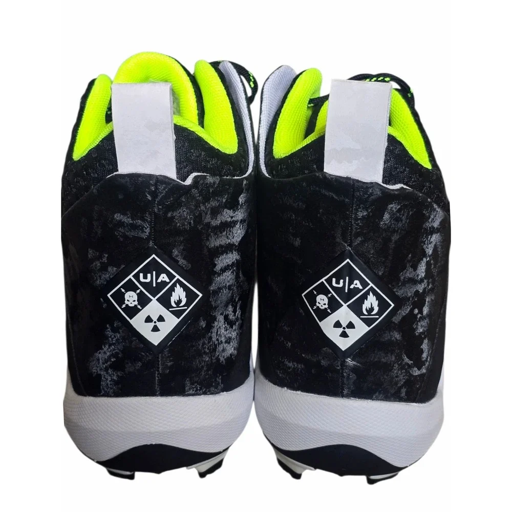 Under Armour Hammer MC 2.0 Men Shoes Sz 8 White‎ Black Lace-Up Football Cleats